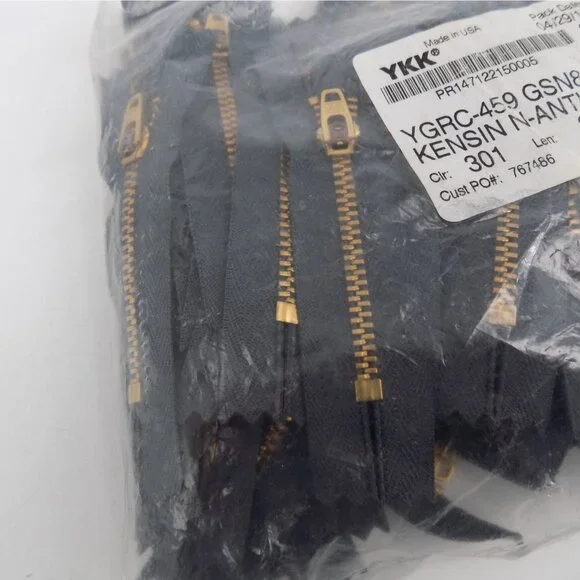 Lot of 100 Metal Zippers Brass 3 inch Sewing Closed End Semi Auto Lock NEW - Picture 2 of 4